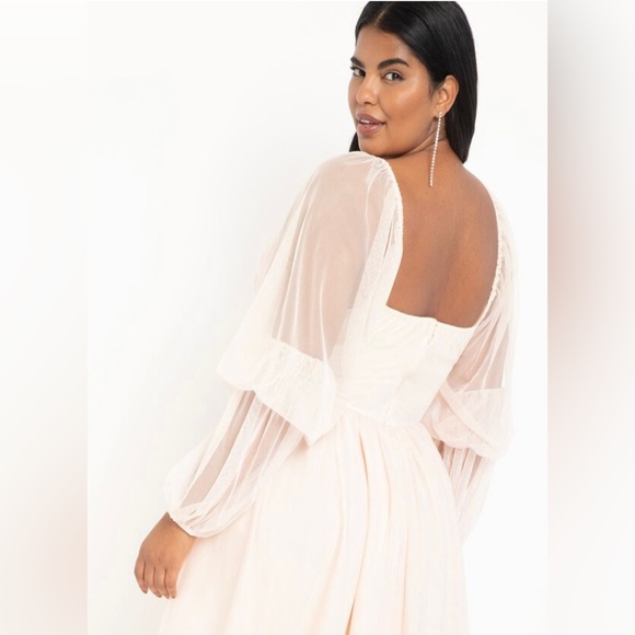 Eloquii Size 16 Tier Puff Sleeve Dress - Picture 3 of 6